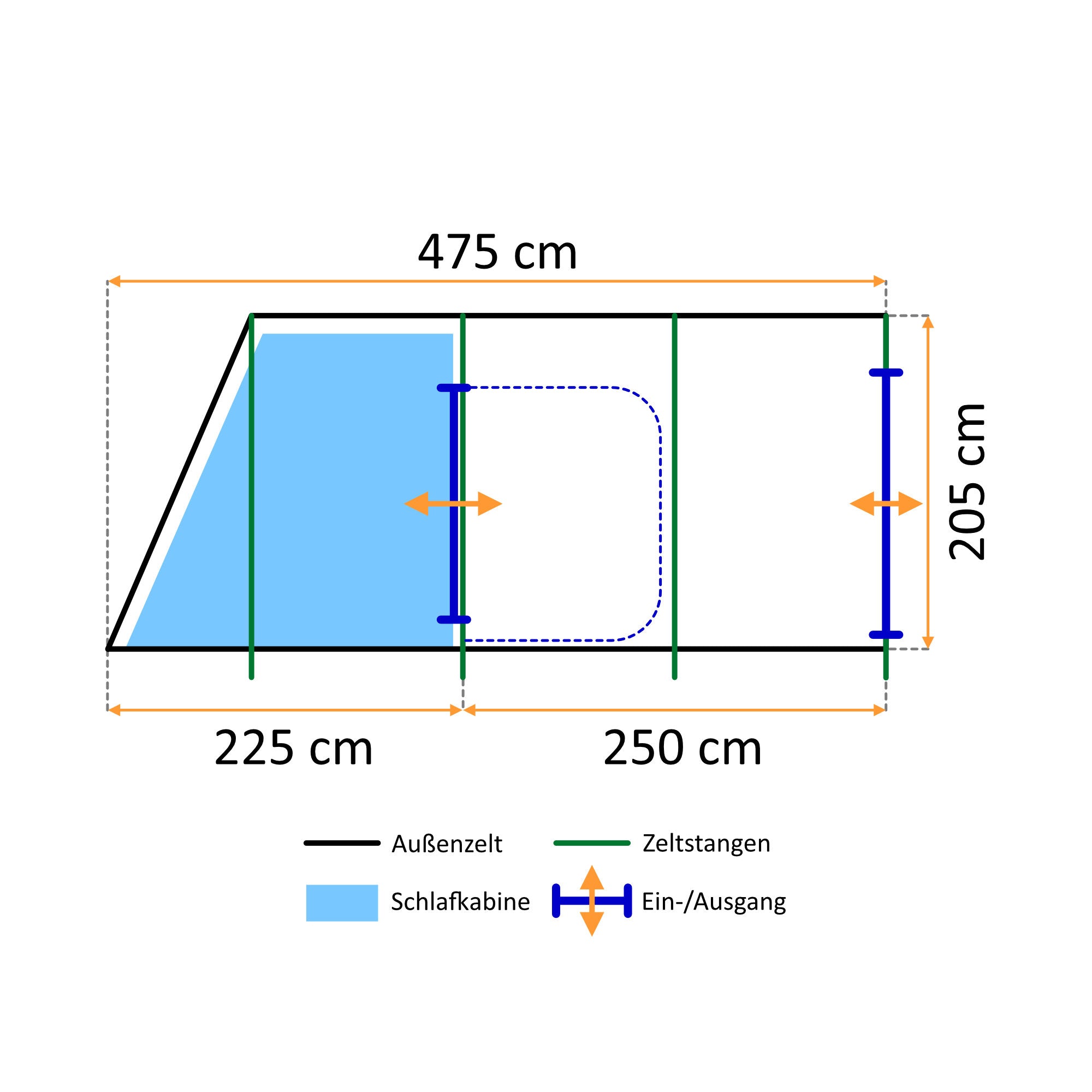 Tunnelzelt "TunnelX", 4 Personen