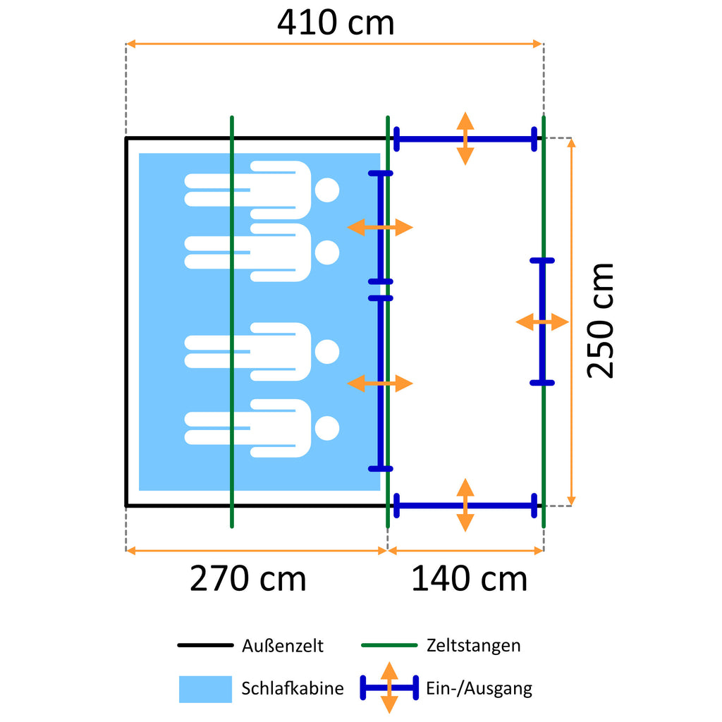 Tunnelzelt "Smart", 4 Personen