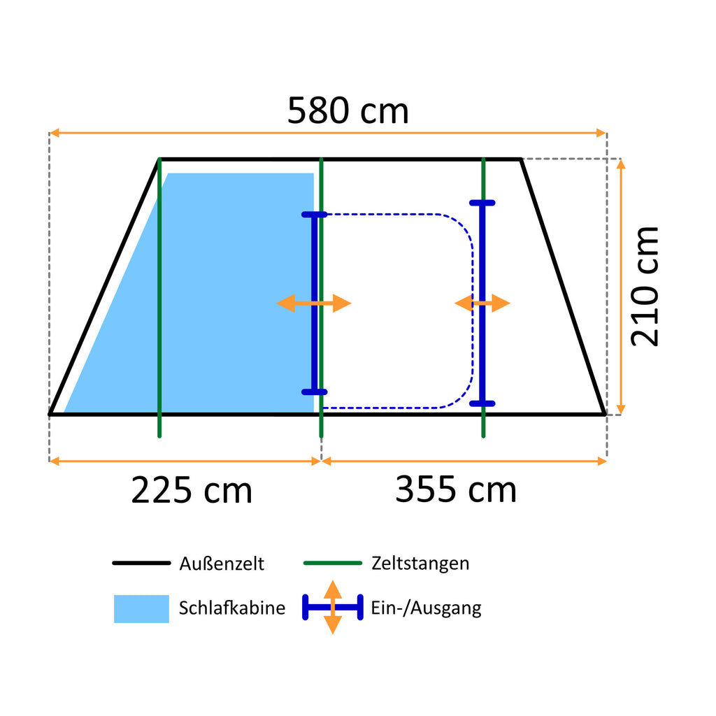Tunnelzelt "XtraL", 6 Personen