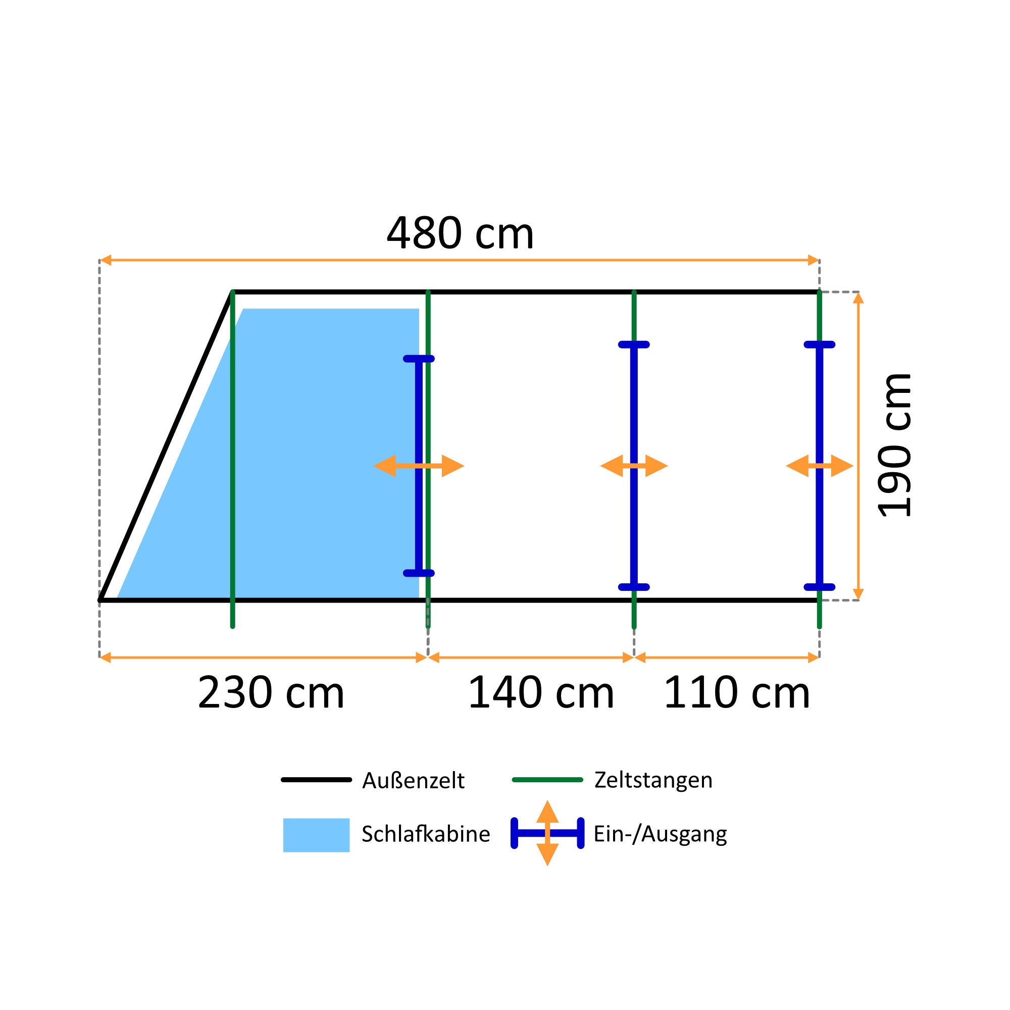 Tunnelzelt "Multi", 4 Personen