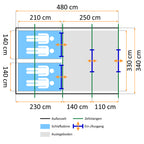 Tunnelzelt "Multi", 4 Personen