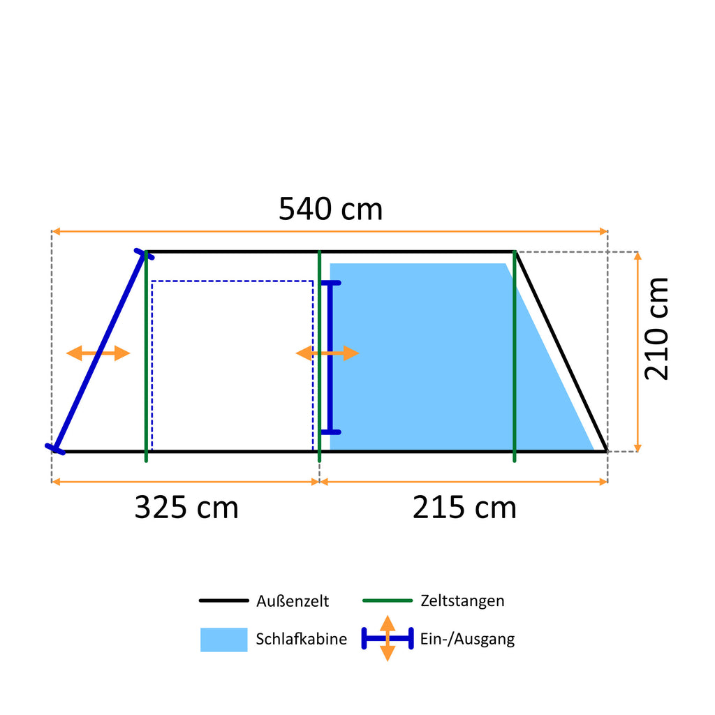 Tunnelzelt "Caza", 6 Personen