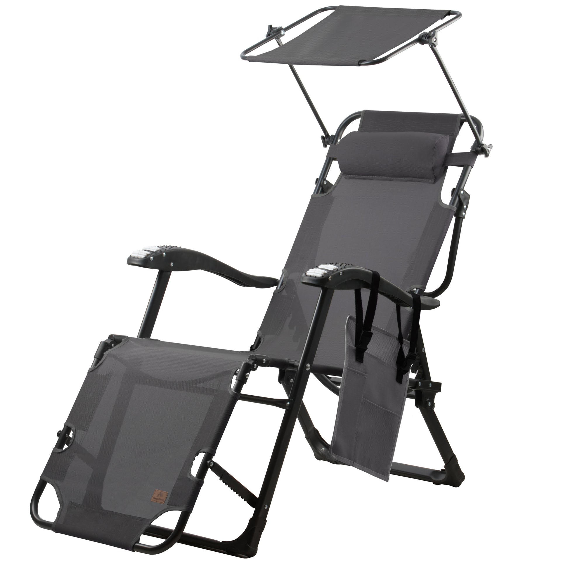 Sonnenliege, inkl. Dach und Arm-Massagerollen – CampFeuer