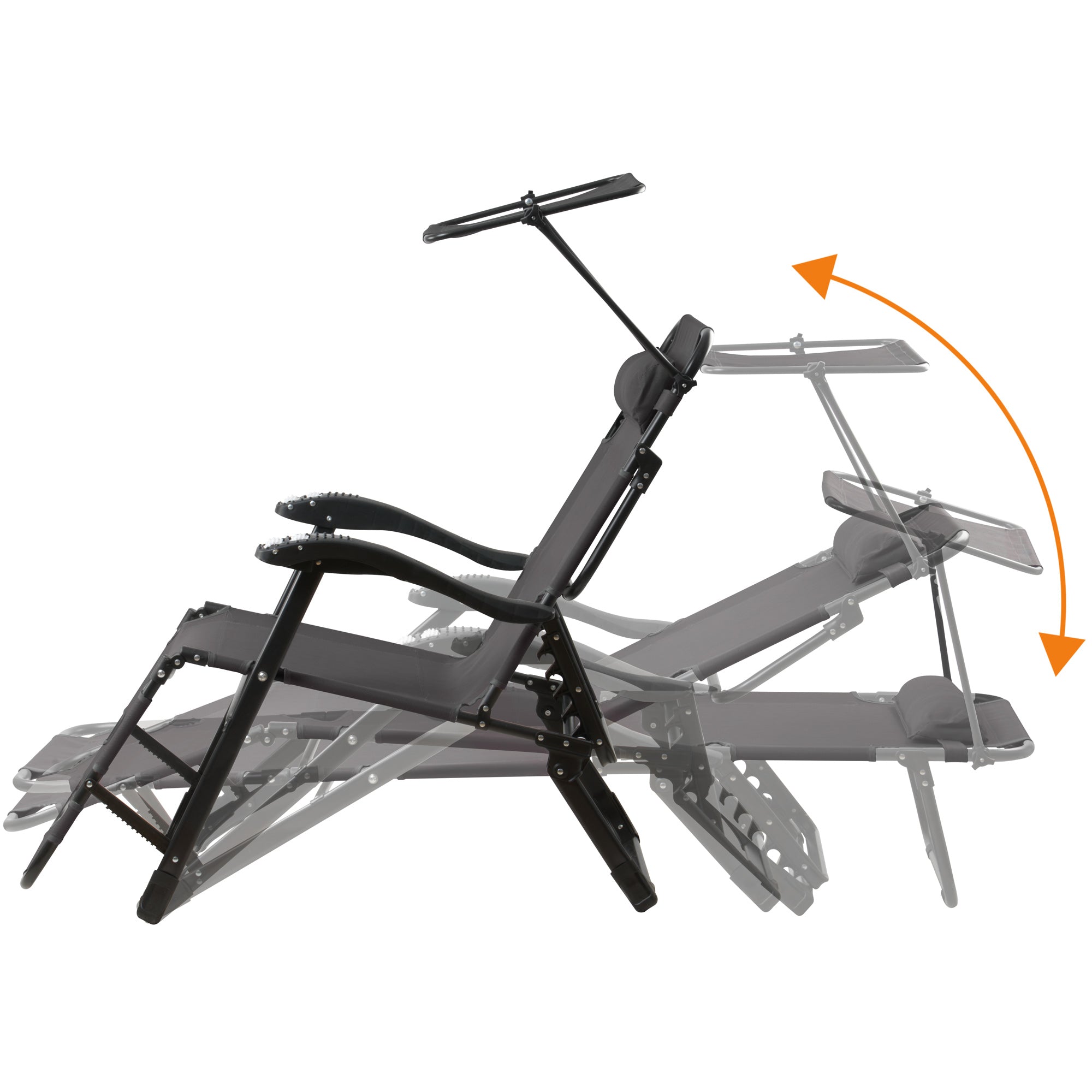 Sonnenliege, inkl. Dach und Arm-Massagerollen