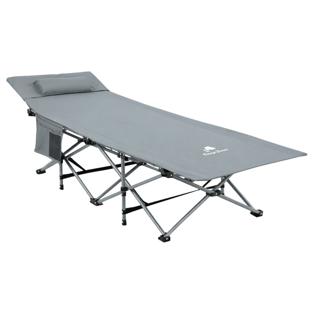 Lit de camping pliant, jusqu'à 150 kg, avec oreiller et sac de transport