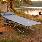 Lit de camping pliant, jusqu'à 150 kg, avec oreiller et sac de transport