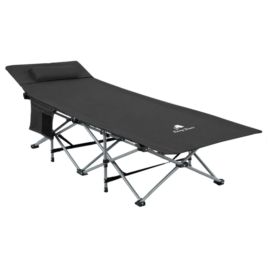 Campingliege, klappbar, bis 150 kg, inkl. Kopfkissen und Tragetasche