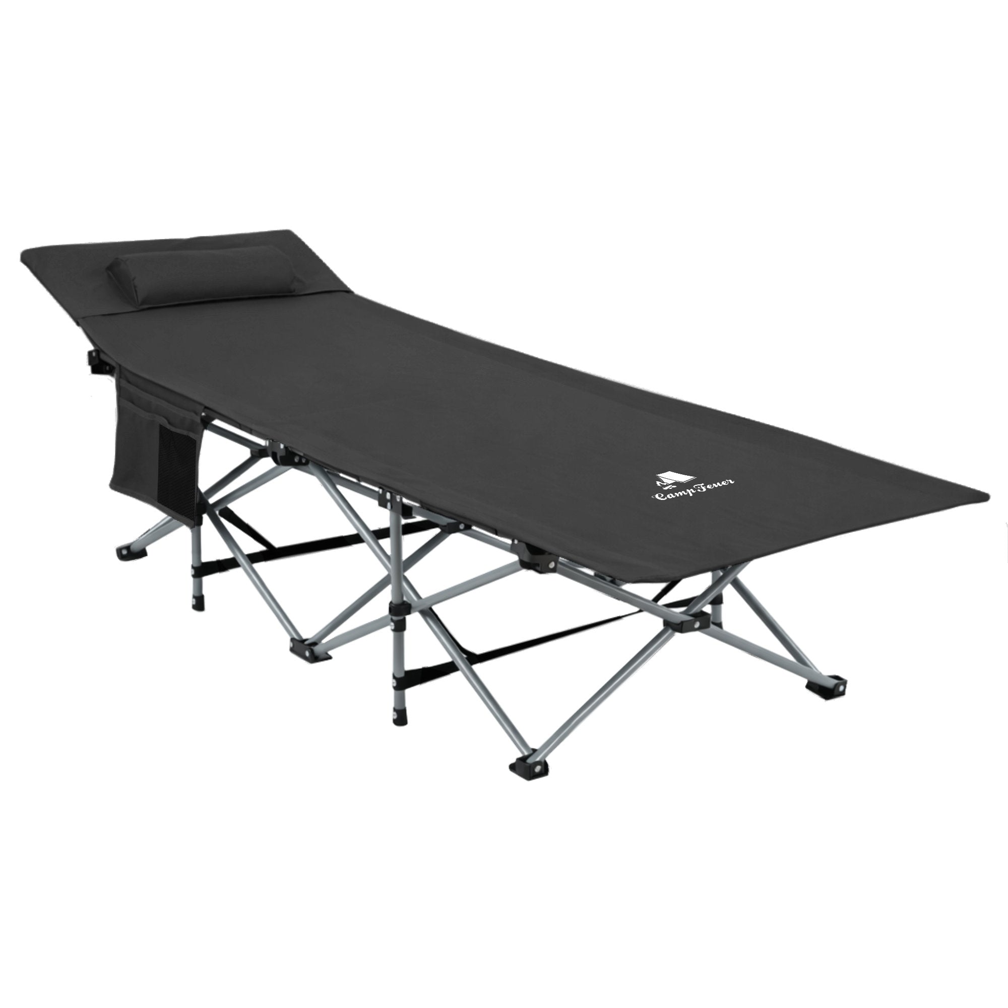 Campingliege, klappbar, bis 150 kg, inkl. Kopfkissen und Tragetasche