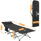 Lit de camping pliant, jusqu'à 150 kg, avec oreiller et sac de transport