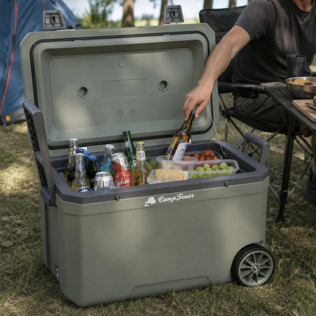 Cooler, 70 liters, with wheels