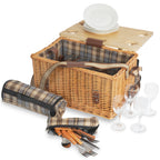 Picknickkorb, inkl. Serviertisch und Geschirr-Set, 25-teilig, 4 Personen