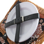 Picknickkorb, inkl. Kühlfach und Geschirr-Set, 12-teilig, 2 Personen