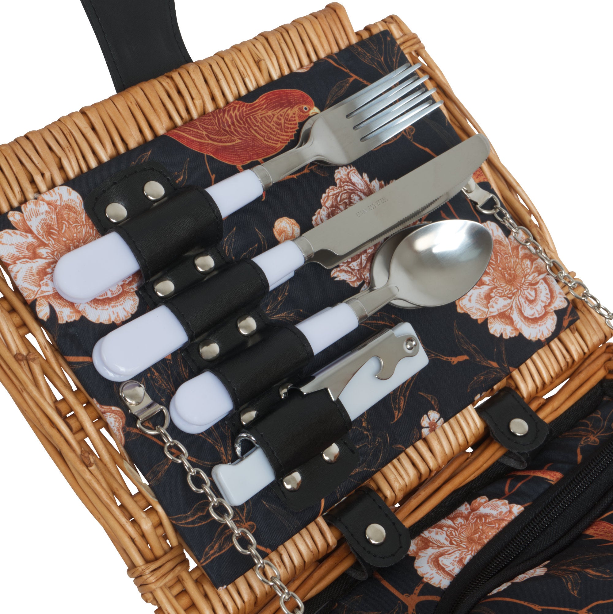 Picknickkorb, inkl. Kühlfach und Geschirr-Set, 12-teilig, 2 Personen