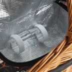 Picknickkorb, inkl. Kühlfach und Geschirr-Set, 12-teilig, 2 Personen