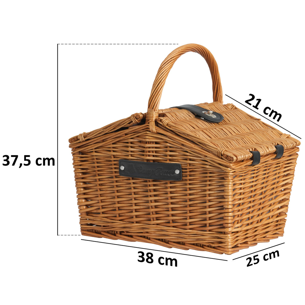 Picknickkorb, inkl. Kühlfach und Geschirr-Set, 12-teilig, 2 Personen