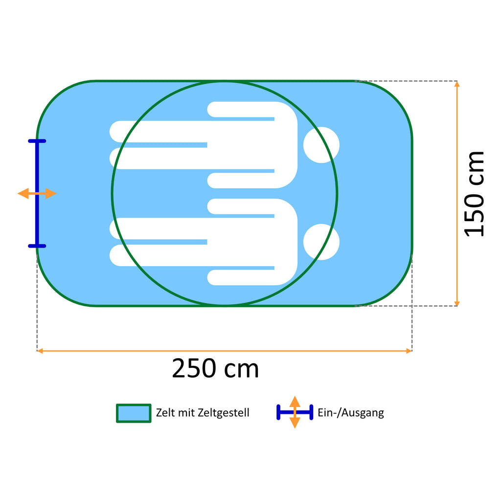 Zelt "Quiki", 2 Personen, Wurfzelt, Wasserabweisend