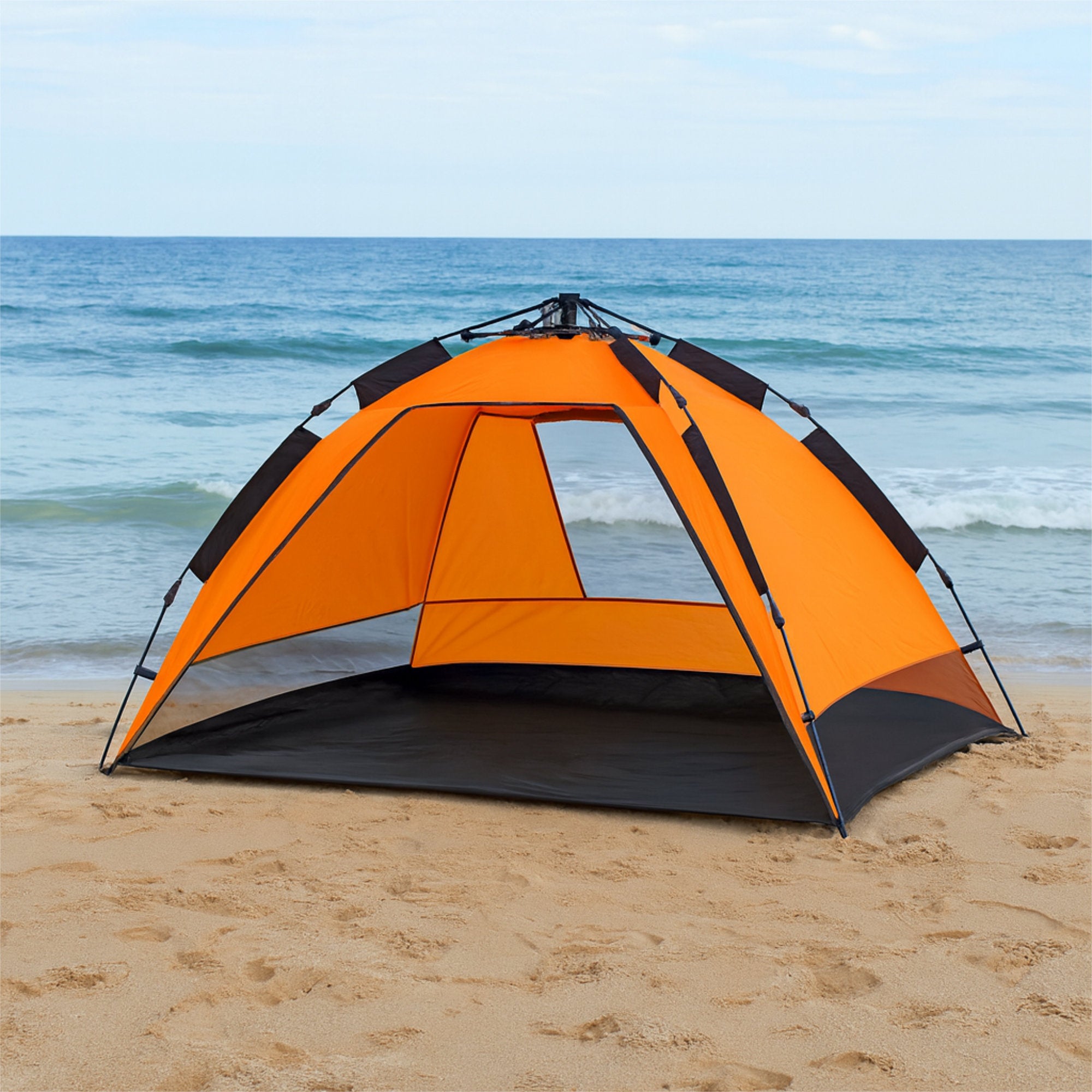 orange zelt Strandmuschel, Orange/Grau , UV50+, inkl. Tragetasche – CampFeuer