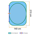 Strandmuschel, Orange/Grau , UV50+, inkl. Tragetasche