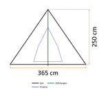 Tipi Zelt "Spirit", 4 Personen, 3000 mm Wassersäule