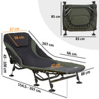 Carp fishing bed "XXL", 207 x 88 x 30-106 cm, height adjustable