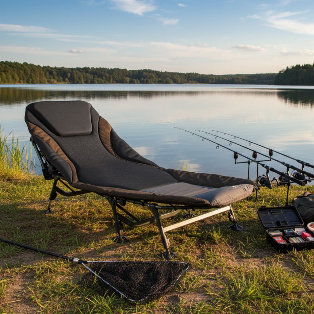 Carp fishing bed "XXL", 207 x 88 x 30-106 cm, height adjustable