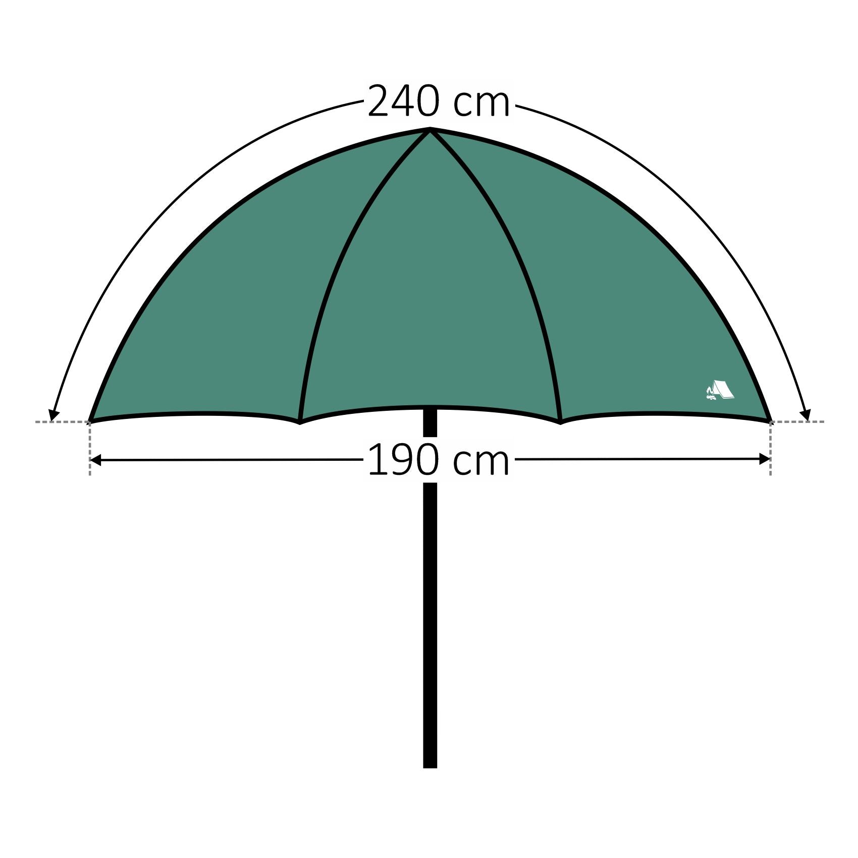 Parapluie de pêche, vert foncé, avec sac.