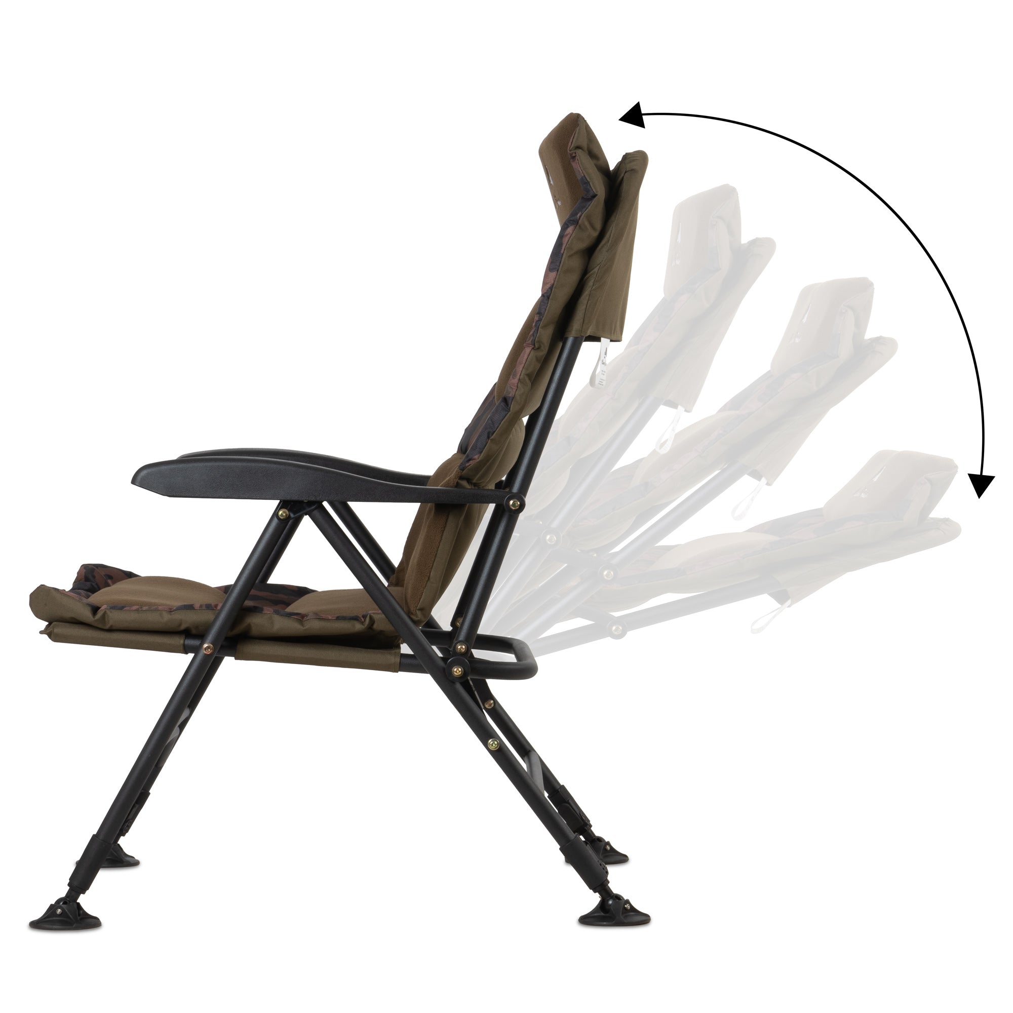 Angelstuhl, Camouflage Braun, höhenverstellbar