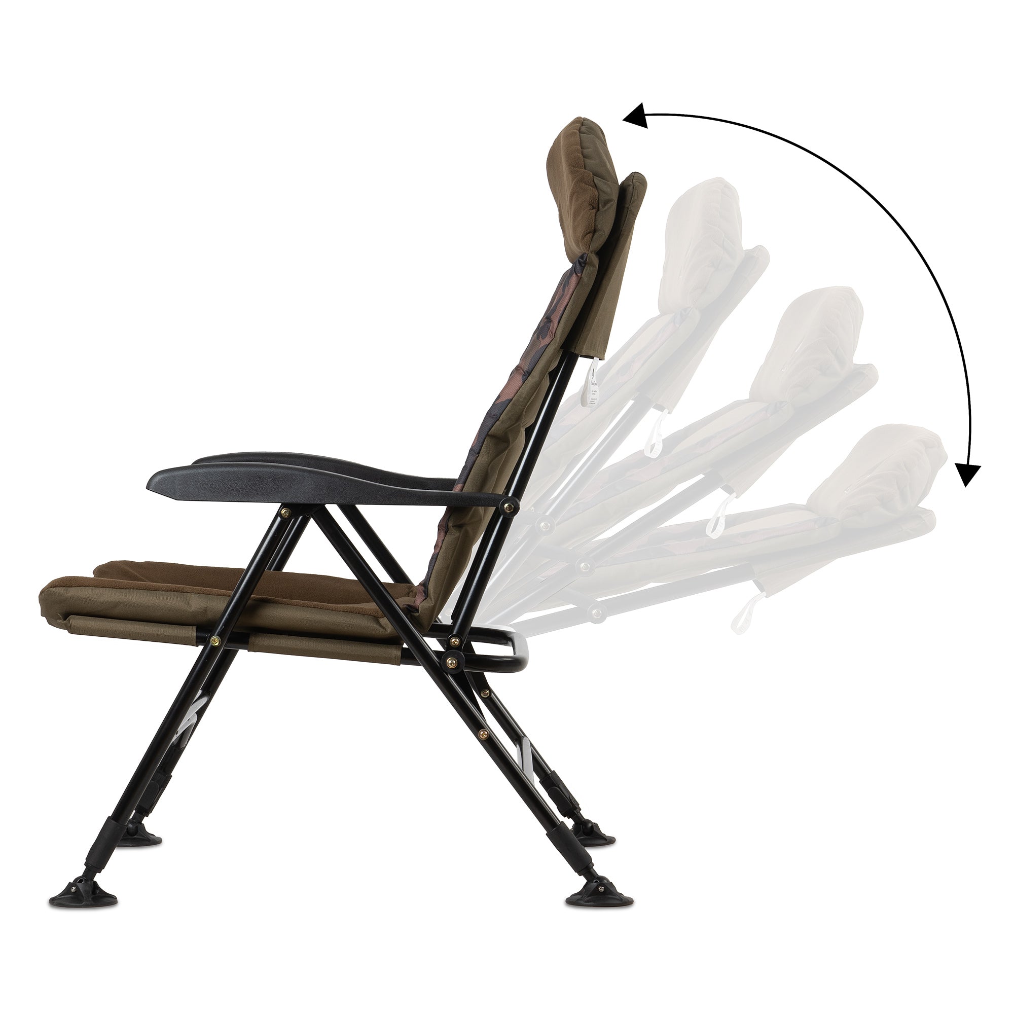 Angelstuhl, Camouflage Braun, höhenverstellbar