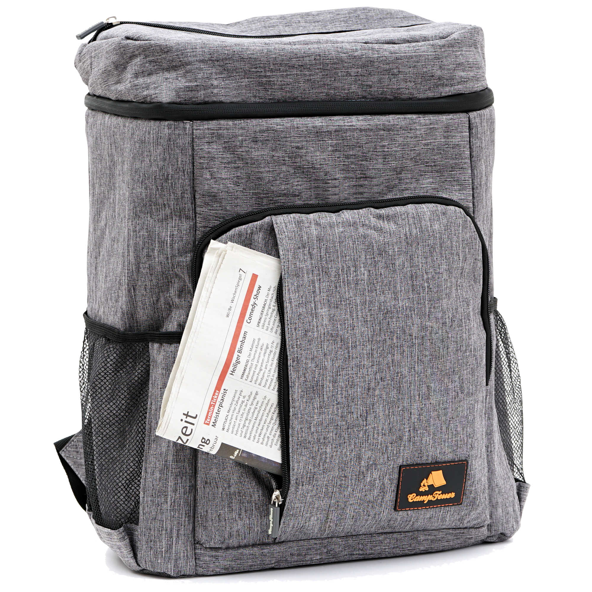 Cooler backpack, grey, 20 liters, 44 x 32 x 23 cm, waterproof