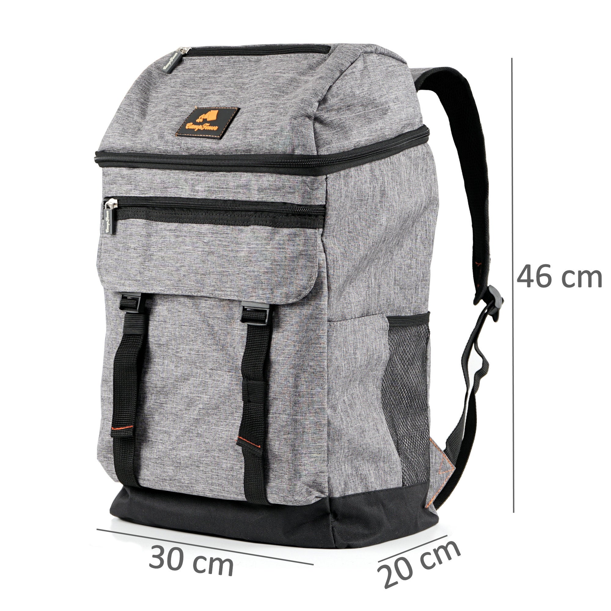 Kühlrucksack, Grau, 20 Liter, 30 x 20 x 46 cm, wasserdicht
