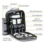 Picknickrucksack, Grau, 31-teilig, 4 Personen