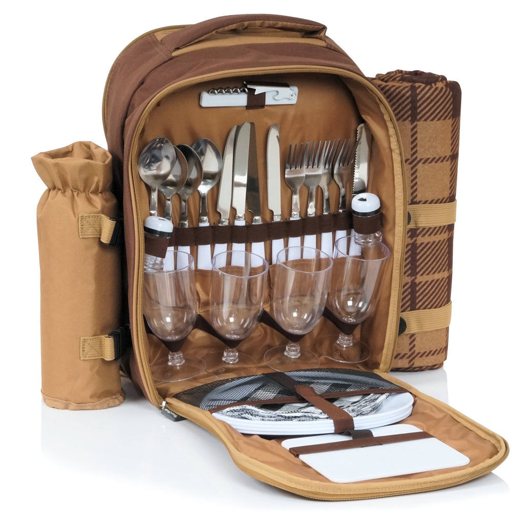 Picknickrucksack, 32-teilig, 4 Personen, wasserdicht