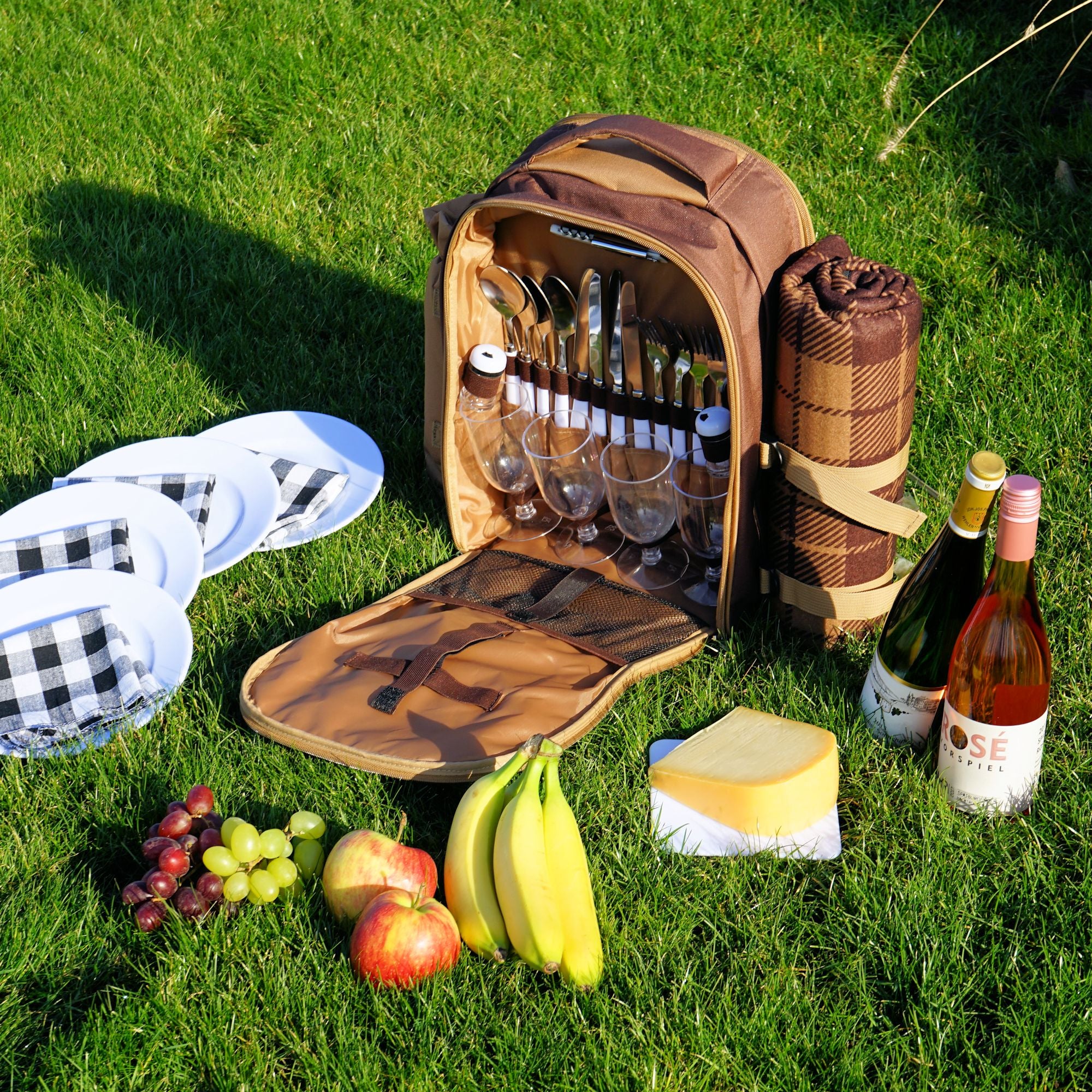 Picknickrucksack, 32-teilig, 4 Personen, wasserdicht