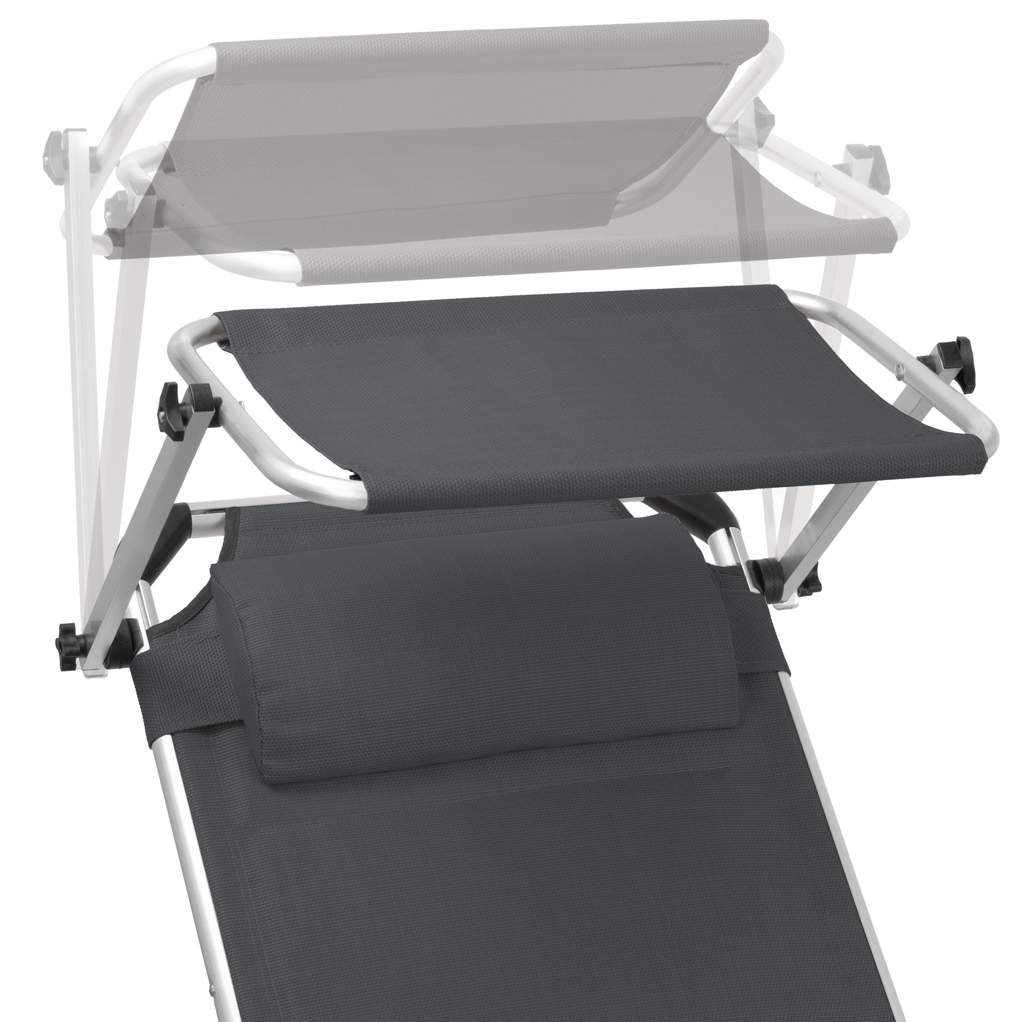 Sonnenliege, inkl. Dach, Alu Campingliege