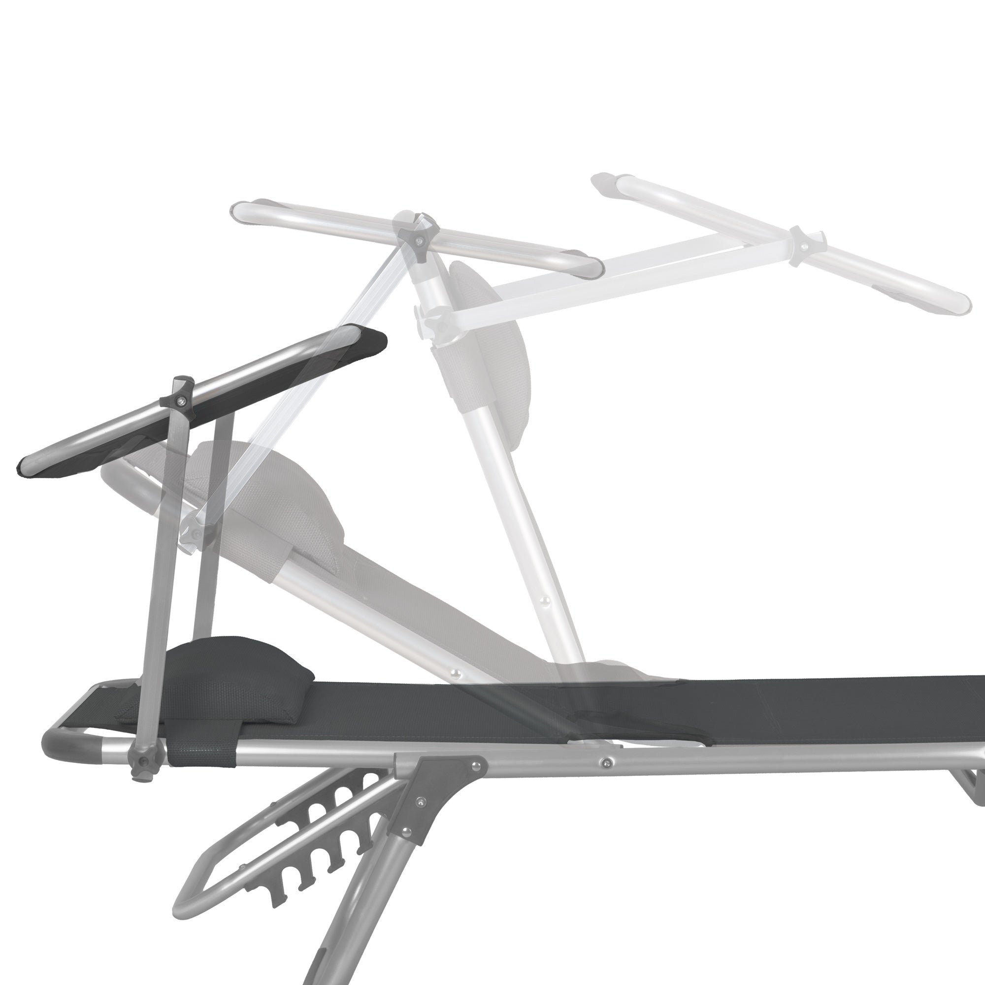 Sonnenliege, inkl. Dach, Alu Campingliege