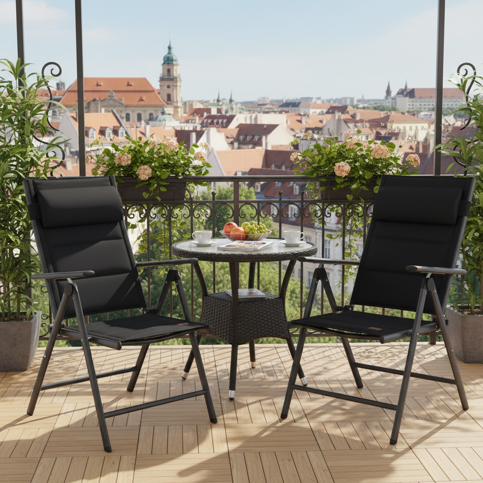 Campingstuhl, 7-fach verstellbar, Outdoor Gartenstuhl