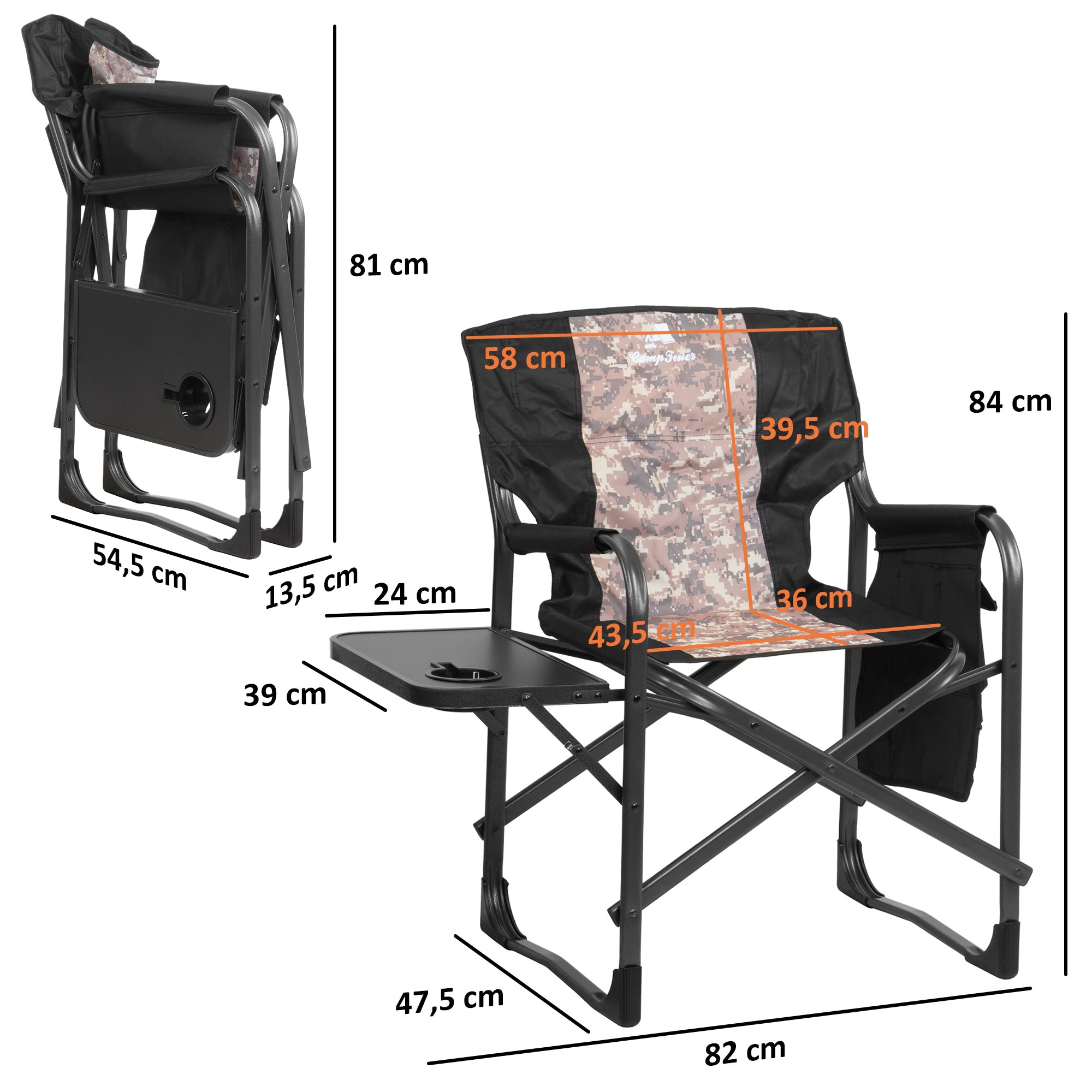 campingstuhl und tisch faltbar Campingstuhl, faltbar, inkl. ausklappbarem Tisch – CampFeuer