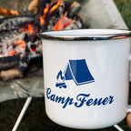 Tasse "CampFeuer", Emaille, 350 ml, Kaffetasse für Camping, Outdoor