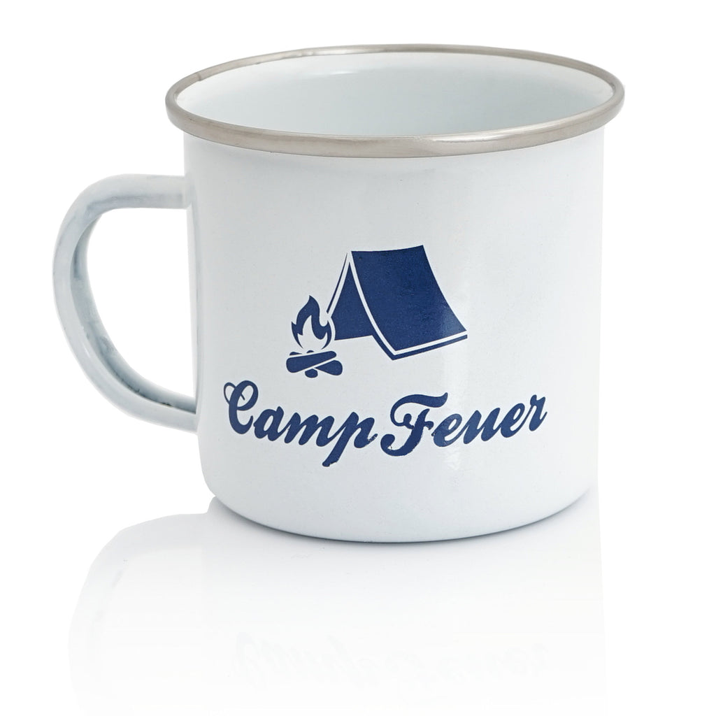 Tasse "CampFeuer", Emaille, 350 ml, Kaffetasse für Camping, Outdoor