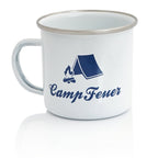 Tasse "CampFeuer", Emaille, 350 ml, Kaffetasse für Camping, Outdoor