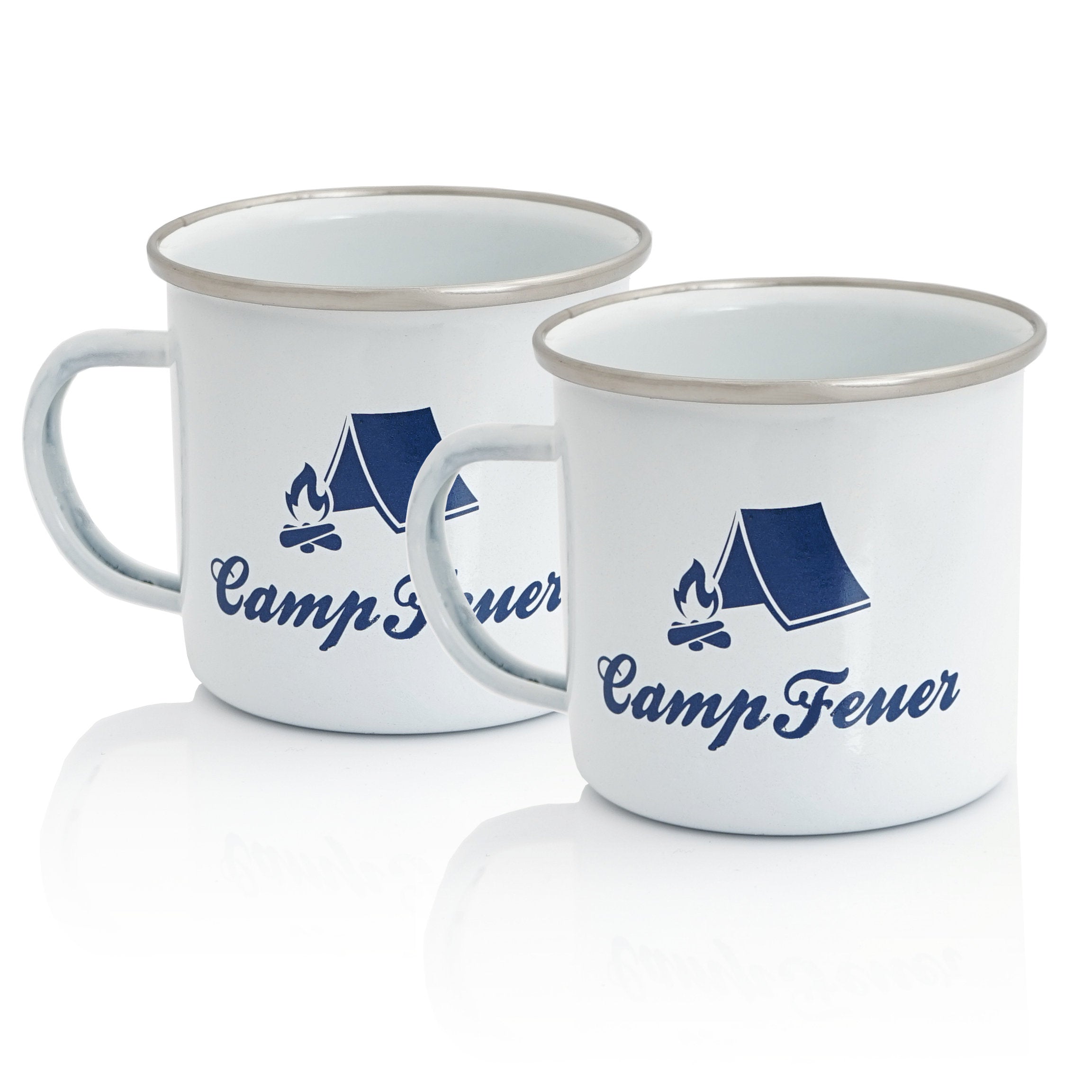 Tasse "CampFeuer", Emaille, 350 ml, Kaffetasse für Camping, Outdoor