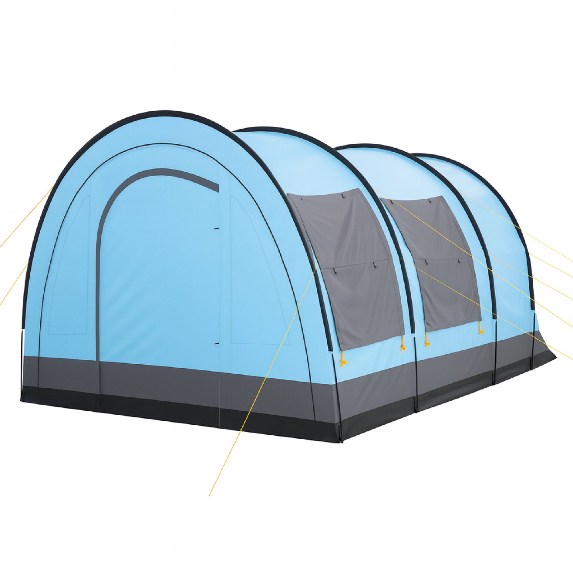 campfeuer tunnel tent Tunnel tent "Relax4", 4 persons, light blue/grey – CampFeuer