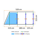 Tunnelzelt "Relax4", 4 Personen, Hellblau/Grau