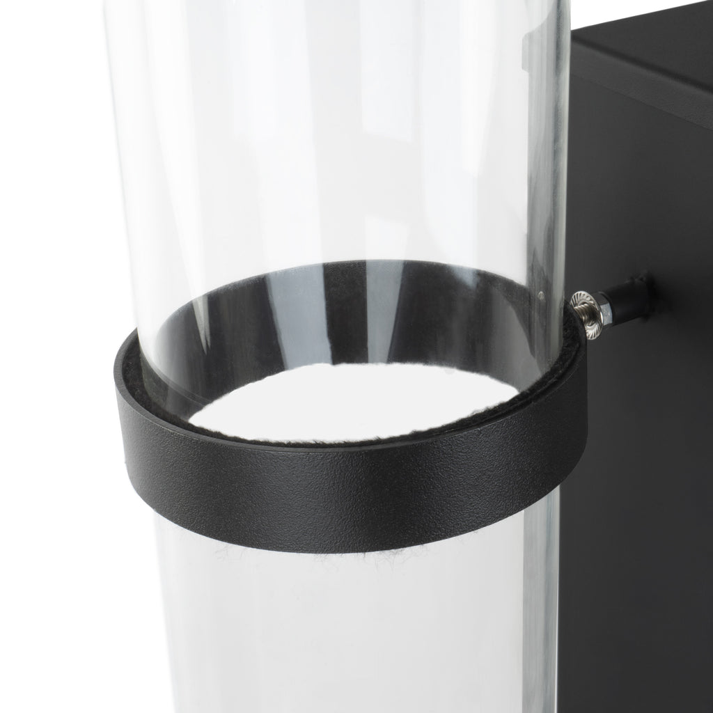 Torche à granulés, acier, 38 x 37 x 148 cm, tube en verre inclus