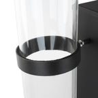 Torche à granulés, acier, 38 x 37 x 148 cm, tube en verre inclus