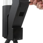 Torche à granulés, acier, 38 x 37 x 148 cm, tube en verre inclus