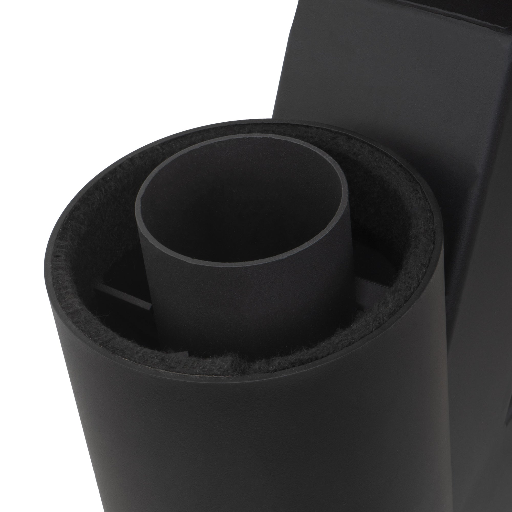 Torche à granulés, acier, 38 x 37 x 148 cm, tube en verre inclus