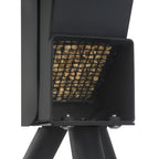 Torche à granulés, acier, 38 x 37 x 148 cm, tube en verre inclus