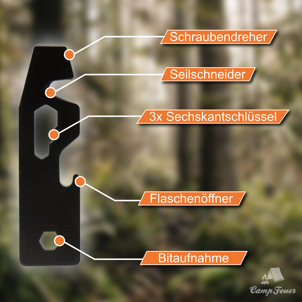 Feuerstahl Set, inkl. Feuerstahl mit Feuerstarter und mobiler Feuerstelle