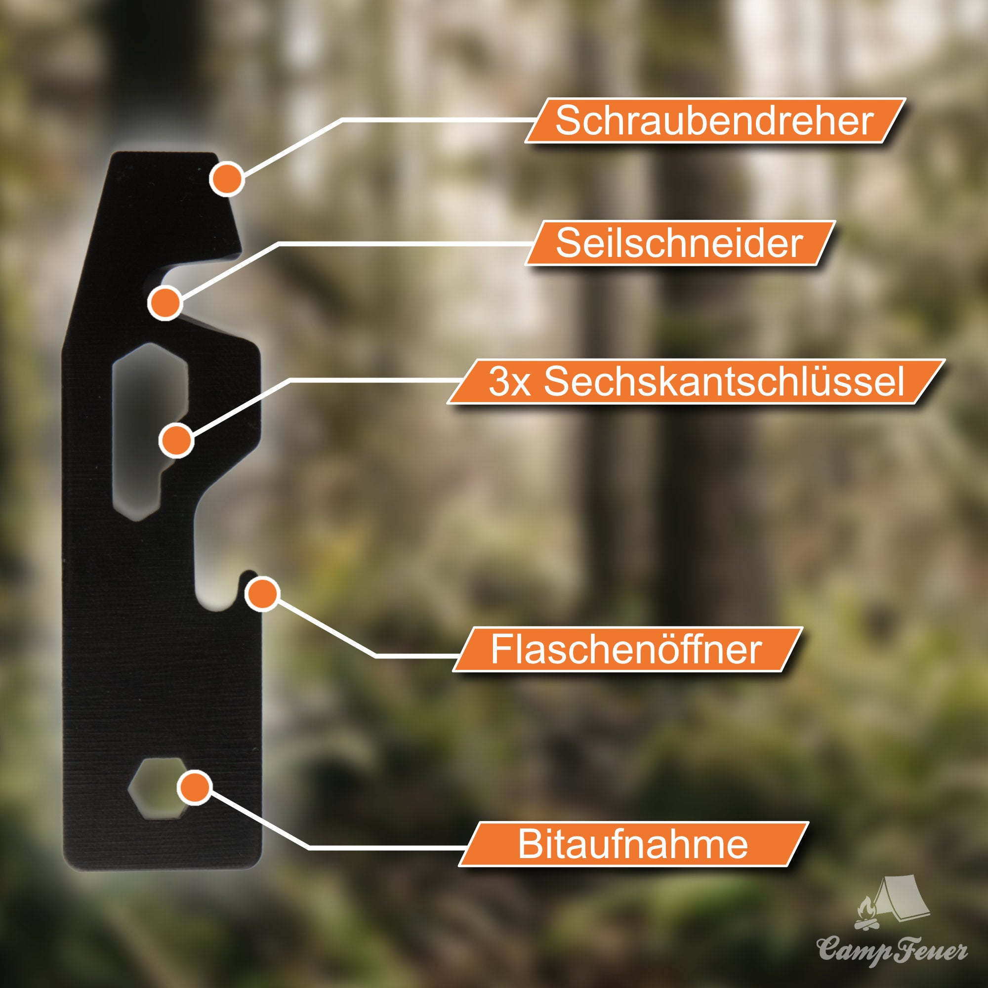 Feuerstahl Set, inkl. Feuerstahl mit Feuerstarter und mobiler Feuerstelle